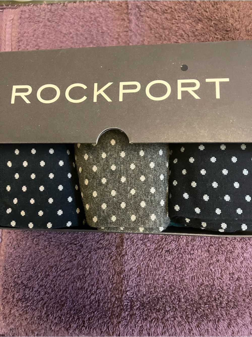 Rockport Men's Polka Dot Dress Socks - Black & Gray Set